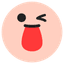 TikTok [funnyface] emoji - This TikTok emoji shows making a funny face or being silly